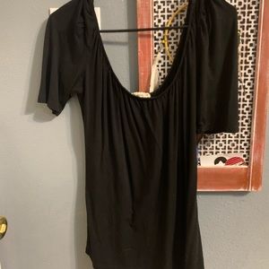 Off the shoulder black tunic